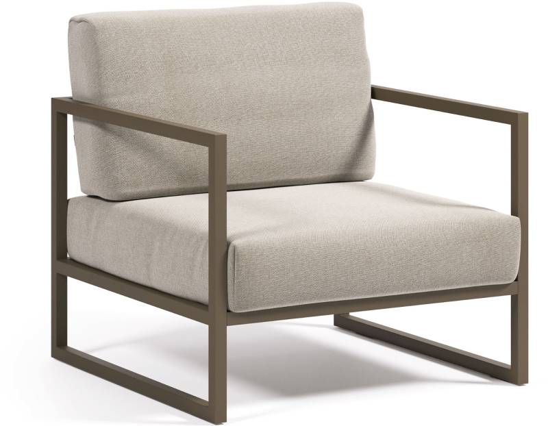 Udendørs Lænestol/Havestol Kave Home Comova Grå Nordisk Design Aluminium Aftagelige Hynder Uv-Bestandig Vandafvisende