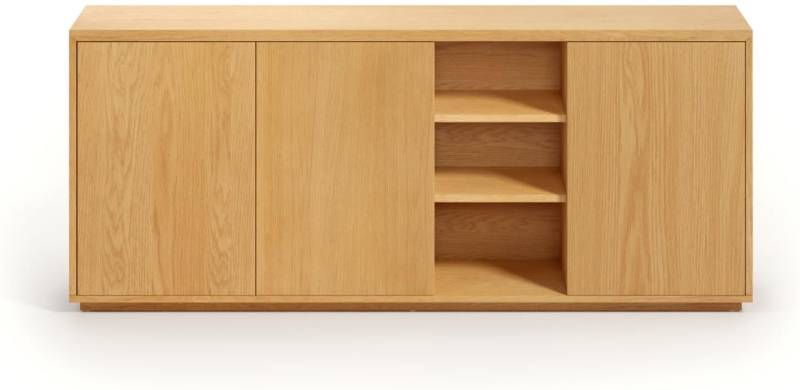 Skænk Kave Home Abilen, Kommode I Egetræsfiner, Fsc Certificeret, Skub-åbne Døre, Nordisk 180x36x75 Cm