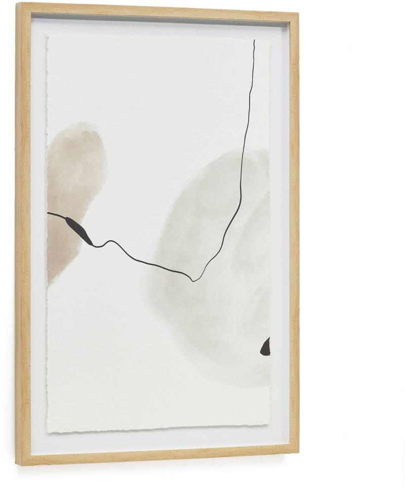 Vægkunst I Ramme Kave Home Torroella Moon Abstrakt Pergamentpapir Flerfarvet 60 X 90 Cm