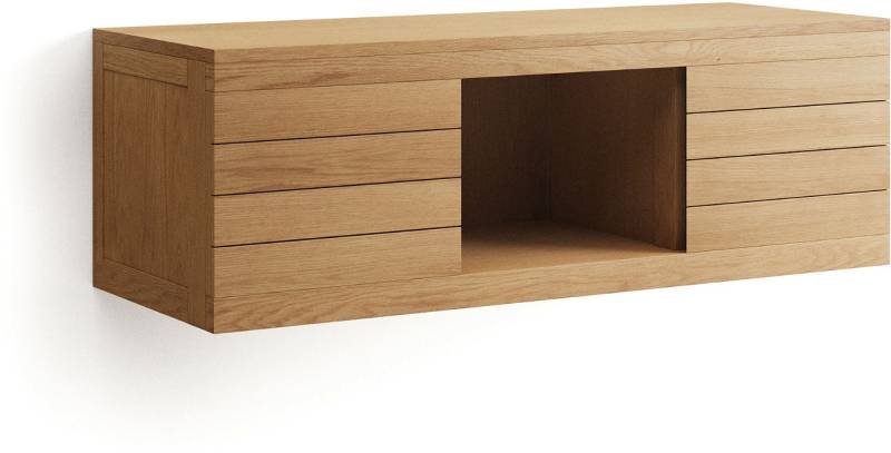 Badeværelsesskab Kave Home Yenit Teaktræ Natur H40 X B120 X D45 Cm Rustik Kolonial Soft-Close