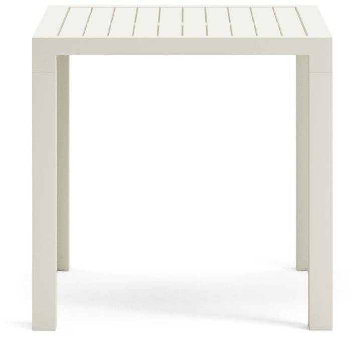 Udendørs Spisebord Kave Home Culip Hvidt Rustfrit Aluminium Havebord 77x77x75 Cm