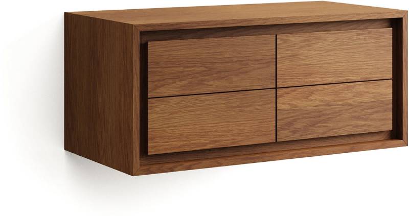 Badeværelsesskab Kave Home Kenta Teak Mørk Natur Soft-Close 90ã—45ã—40 Cm