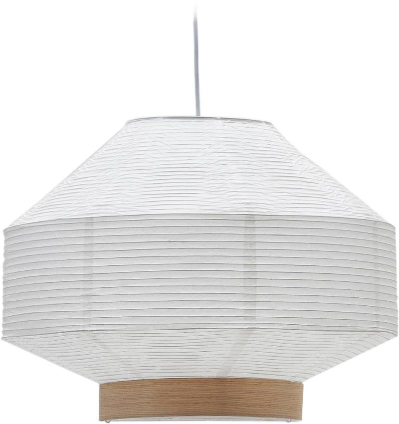 Pendellampe/Loftslampe Kave Home Hila Papir-Egefinér Foldbar 45x55 Cm Rustik Kolonial Indendørs Bæredygtig Belysning