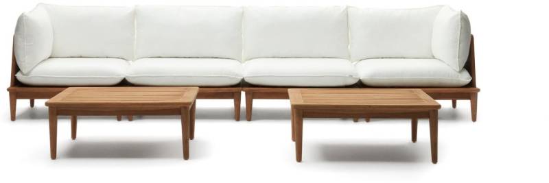 Udendørs Sofasæt Kave Home Portitxol Modulært Teak Loungesæt Natur