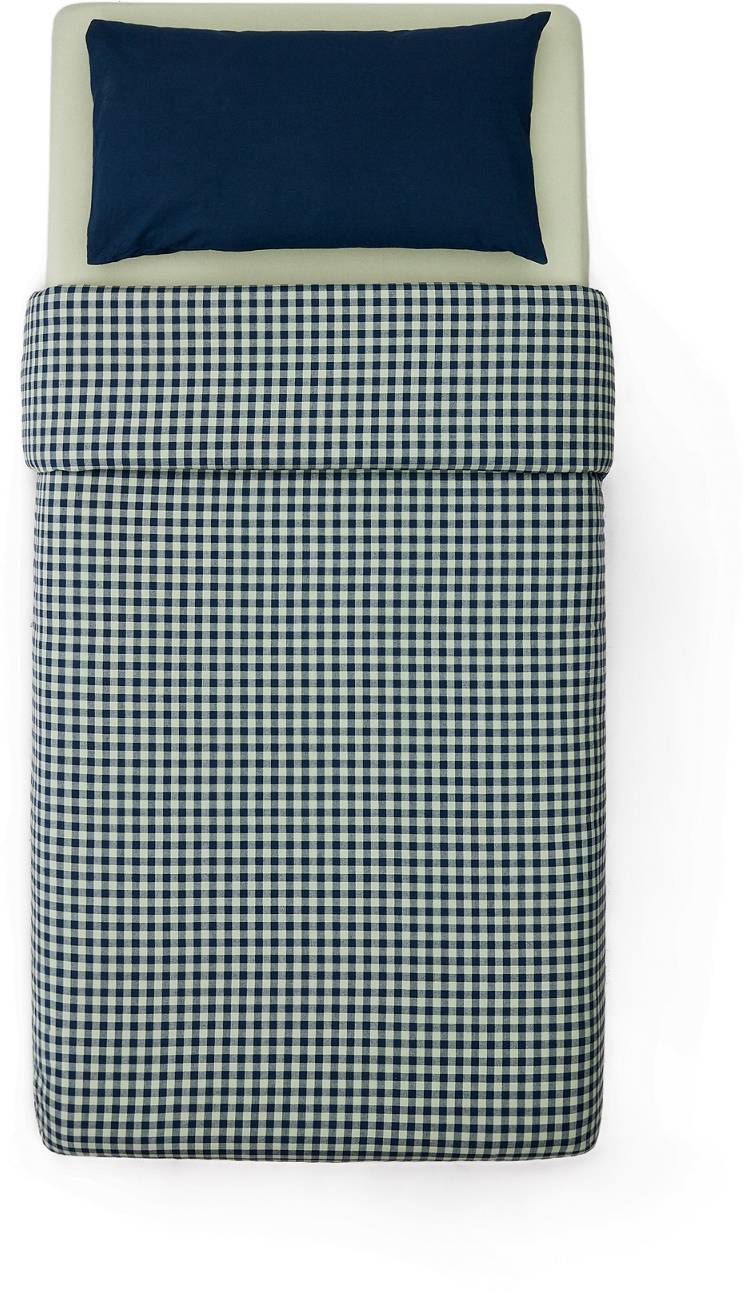 Sengesæt Kave Home Yanil 60x120 Cm Vichy Ternet 100% Bomuld Bæredygtigt Børnesengetøj