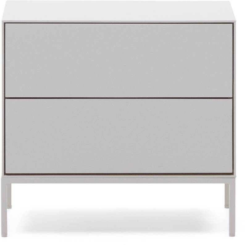 Sengebord Natbord Kave Home Vedrana Hvid - Nordisk Design Med 2 Skuffer Og Justerbare Ben H55xb40xl60 Cm