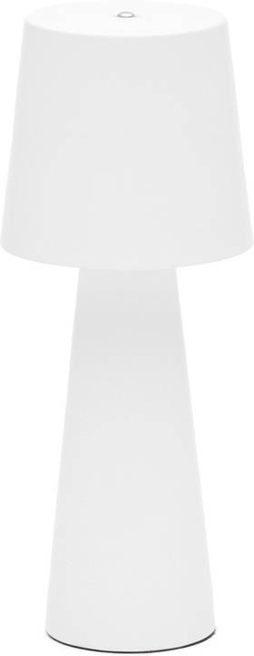 Bordlampe Kave Home Arenys  -  Hvid Metal, Ip54-Beskyttelse, Integreret 2w Led, Bærbar, Justerbar Lysstyrke, Op Til 15 Timers Lys