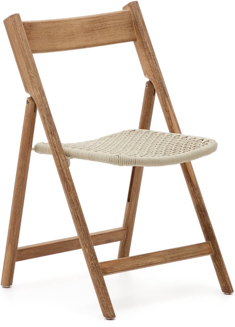 Udendørs Klapstol Kave Home Dandara Foldbar Havestol I Fsc Akacietræ Beige
