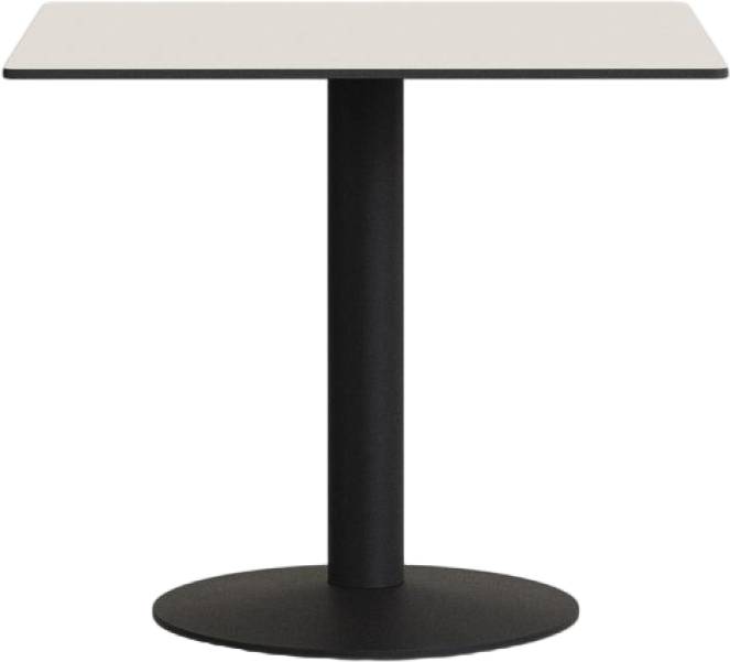 Udendørs Cafébord Kave Home Tiaret 68x68x73 Cm Stål/Højtrykslaminat Hvid/Sort
