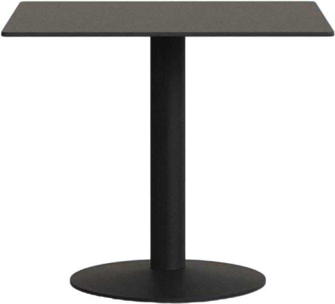 Udendørs Cafébord Kave Home Tiaret Sort Stål Og Højtrykslaminat 68x68x73 Cm