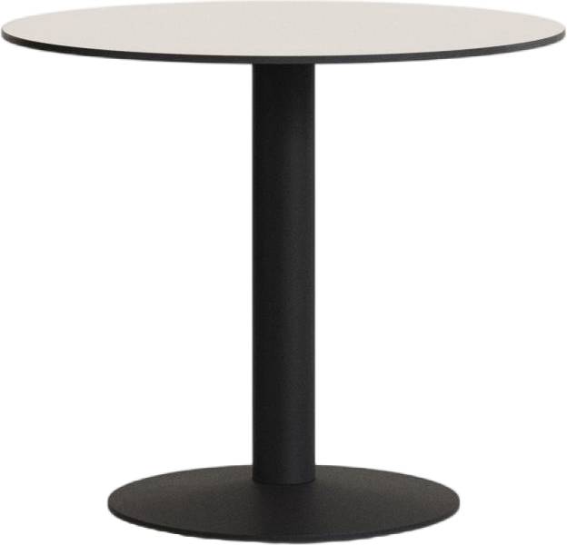 Udendørs Cafébord Kave Home Tiaret ø68 X H73 Cm Hvid/Sort Stål-Højtrykslaminat