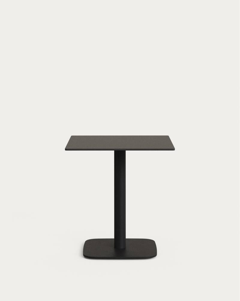Udendørs Café- Og Bistrobord Kave Home Tiaret Sort ø68 Cm H73 Cm Stål/Højtrykslaminat