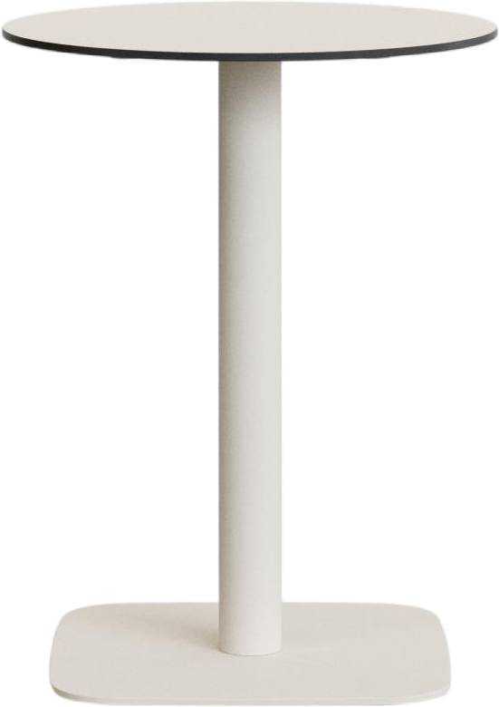 Udendørs Café- Og Terrassebord Kave Home Tiaret ø60 Cm Hvid Stål/Højtrykslaminat