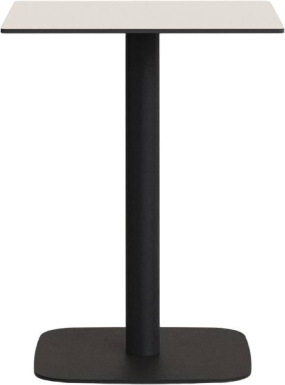Udendørs Café- Og Terrassebord Kave Home Tiaret 60x60x97 Cm Hvid/Sort Stål & Hpl-Laminat