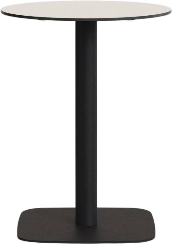 Udendørs Cafébord Kave Home Tiaret ø60 X H97 Cm Hvid/Sort Stål & Højtrykslaminat