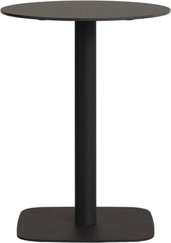 Udendørs Cafébord Kave Home Tiaret ø60 X H97 Cm Sort Stål Og Højtrykslaminat