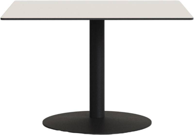 Udendørs Cafébord Kave Home Tiaret 90x90x73 Cm Hvid/Sort Stål/Højtrykslaminat