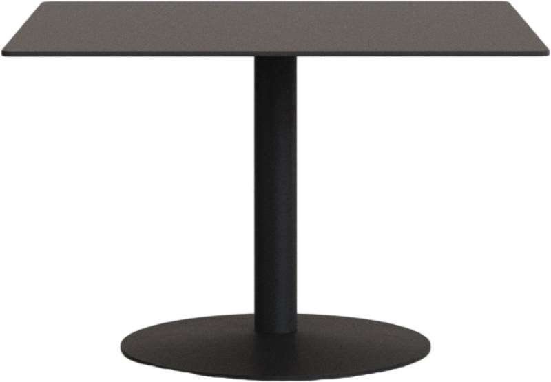 Udendørs Cafébord Kave Home Tiaret 90x90 Cm Sort Stål Højtrykslaminat Vejrbestandigt