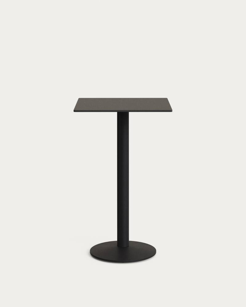 Udendørs Cafébord Kave Home Tiaret Sort Stål/Højtrykslaminat