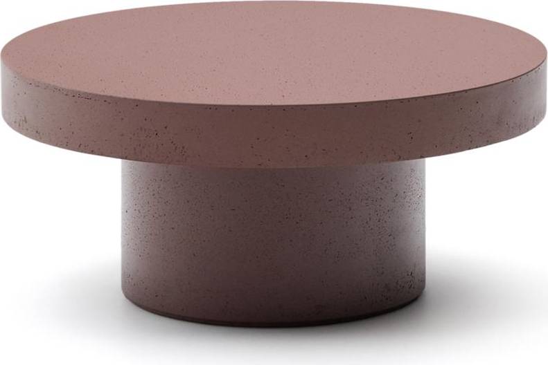 Udendørs Cementbord Kave Home Aiguablava Kaffebord ø66 X H30 Cm Bordeaux
