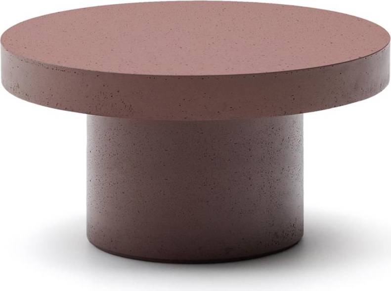 Udendørs Kaffebord Kave Home Aiguablava ø90 Cm Bordeaux Cementfiber Rustik