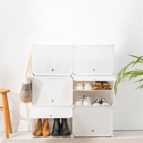 Bærbar, Modulær Skoholder 20 Par, 6 Moduler Hvid - Innovagoods