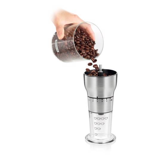 Kaffekværn  I Rustfrit Stål Med Keramisk Kværn Og Smart Måle Enhed - Hurtig Levering - Tescoma