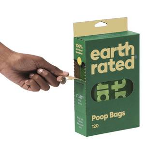 Earth Rated Hundeposer M. Håndtag U. Duft - 120 Stk.
