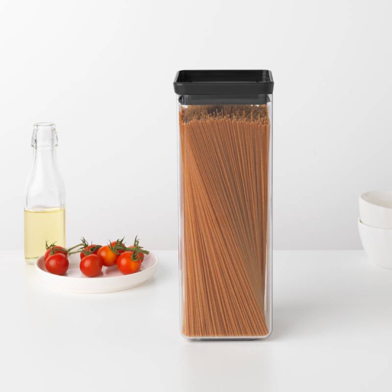 Tasty+ Stabelbar Beholder, 2,5 Liter  Dark Grey - Perfekt Til Opbevaring Af Pasta - Brabantia