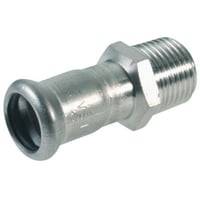 Vsh Xpress Rustfri Press Overgang Med Nippel, 22 Mm X 3/4" M-Bakke