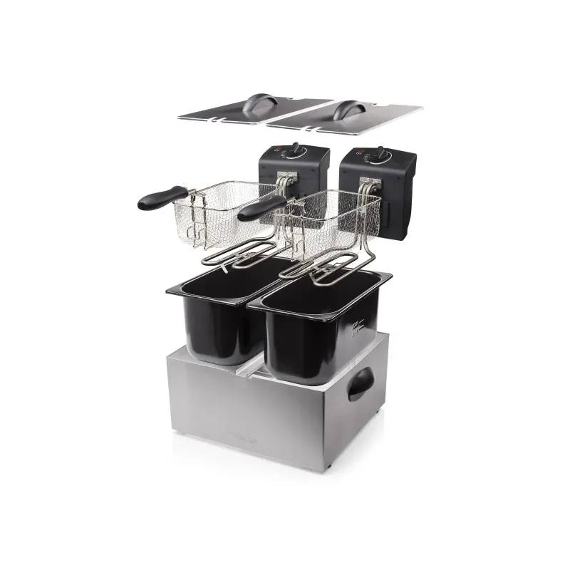 Tristar Fr-6937 Frituregryde 6 L Dobbelt Sort, Rustfrit Stål Enkeltstående 3600 W