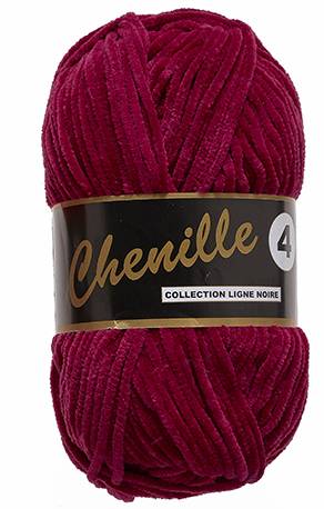 Lammy Chenille 4 50 Gr Bamse Garn - Fv 0042 Bordeaux Rød