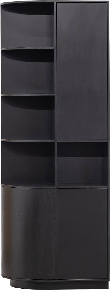 Highboard/Højskab Woood Exclusive Finca Massivt Fyrretræ Sort Med Tryk-åbnesystem H210xb78xd40 Cm