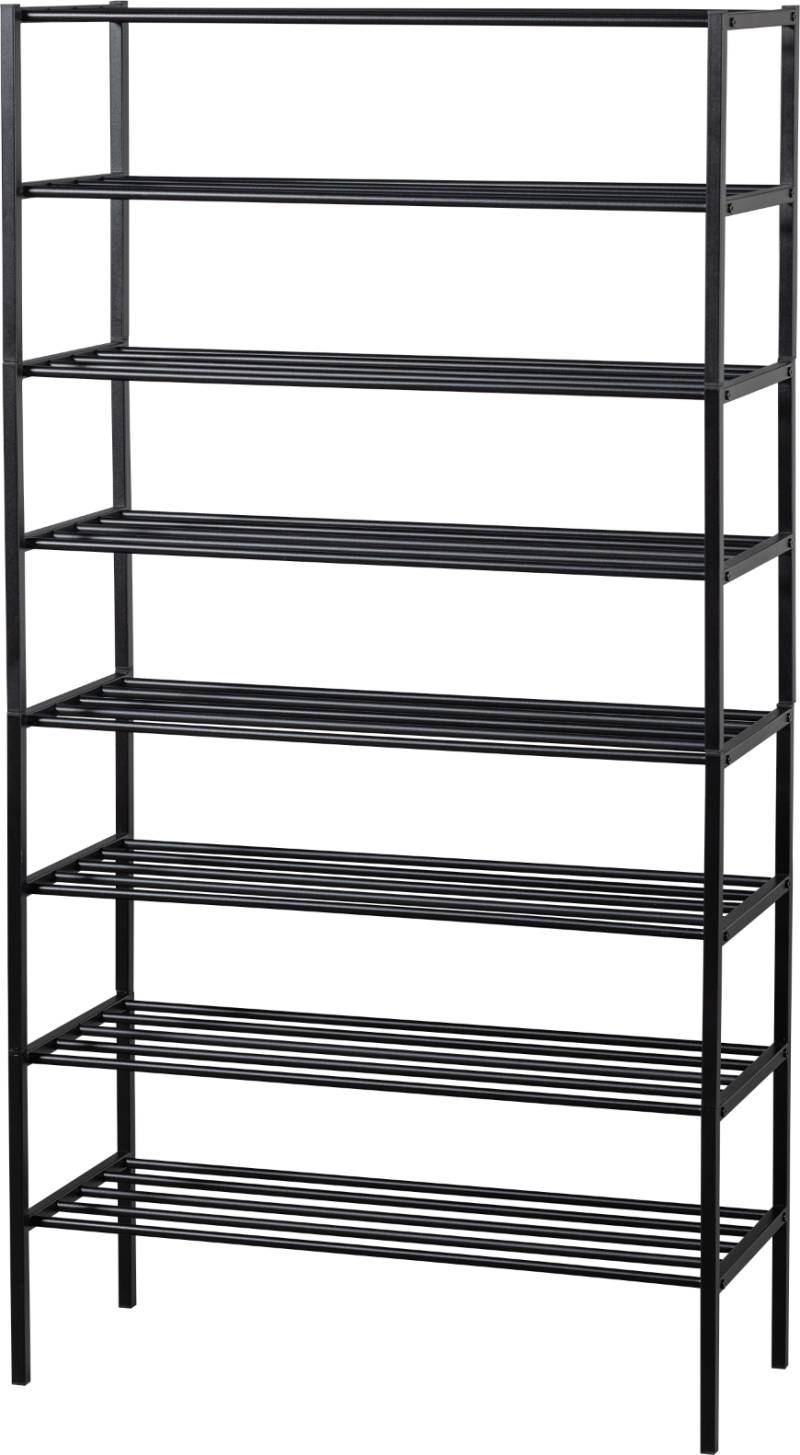 Reol Woood Ferro Sort Jern H160xb85xd35 Cm Stackable Skohylde Hyldereol Til Opbevaring