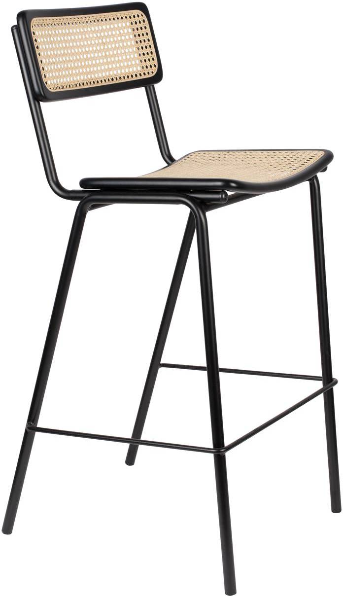 Barstol Zuiver Jort Rattan/Stål Perlemor Bauhaus-Inspireret H106 Cm