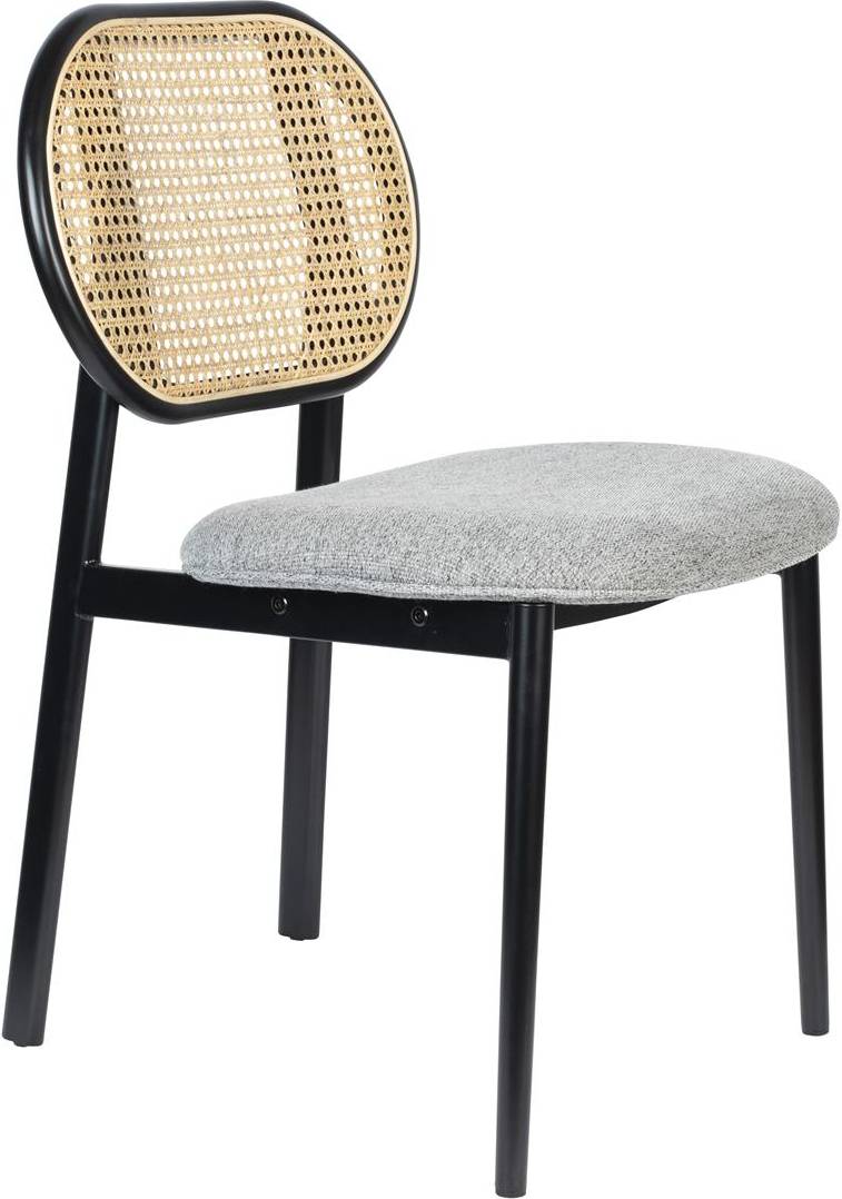 Spisebordsstol Spisestuestol Zuiver Spike Rattan Polstret Antracit Grå