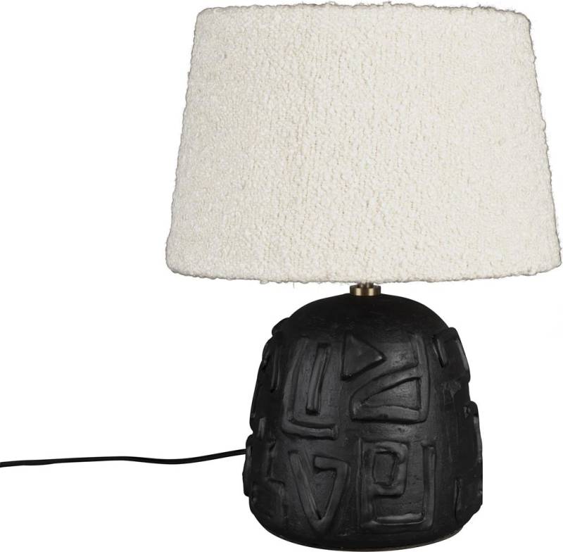Bordlampe Dutchbone Renzo ø31 X H42 Cm Keramik Perlemor Bouclé Skærm Stuelampe