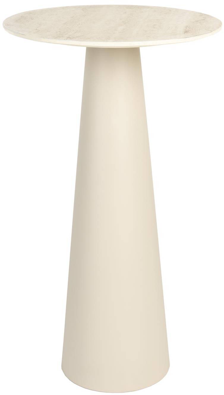 Sidebord Studio White Joya Småbord ø40 X H70 Cm Perlemor Keramik Bordplade Pulverlakeret Jernstel