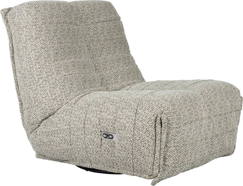 Loungestol Dutchbone Hamilton  -  Elektrisk Justerbar 360 Drejelig Lænestol Med Usb, Polyester/Pu-Skum, Lysegrå