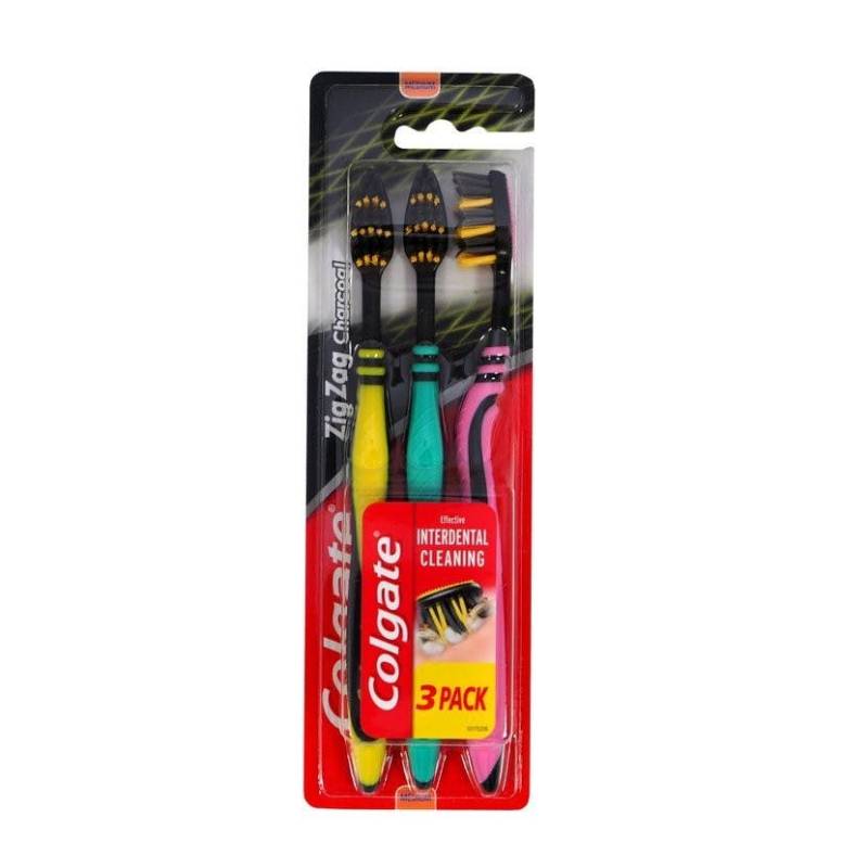 Colgate Zig Zag Charcoal Tandbørster 3 Stk