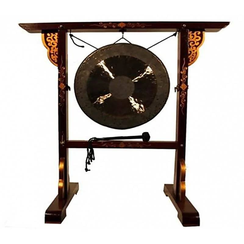 Gongstativ Håndlavet Tibetansk Design - Massivt Fyrretræ - Gong - Yogo & Yogini - Studiobuus