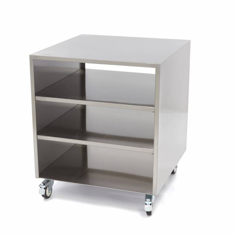 Maskinbord I Rustfrit Stål - 60 X 60 Cm - 120 Kg Bæreevne - På Hjul - Maxima