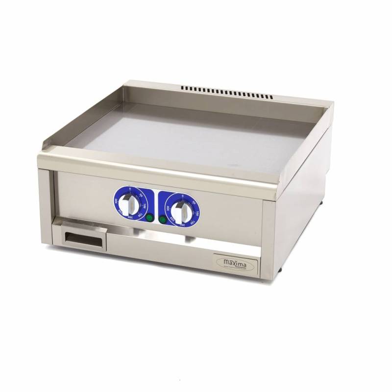 Stegeplade I Professionel Kvalitet - Glat - Dobbelt Enhed - 60 Cm Dyb - Elektrisk - 400v - Maxima