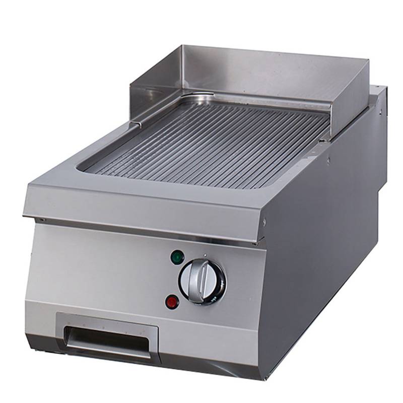 Premium Stegeplade - Rillet Krom - Enkelt Enhed - 90 Cm Dyb - Elektrisk - Maxima