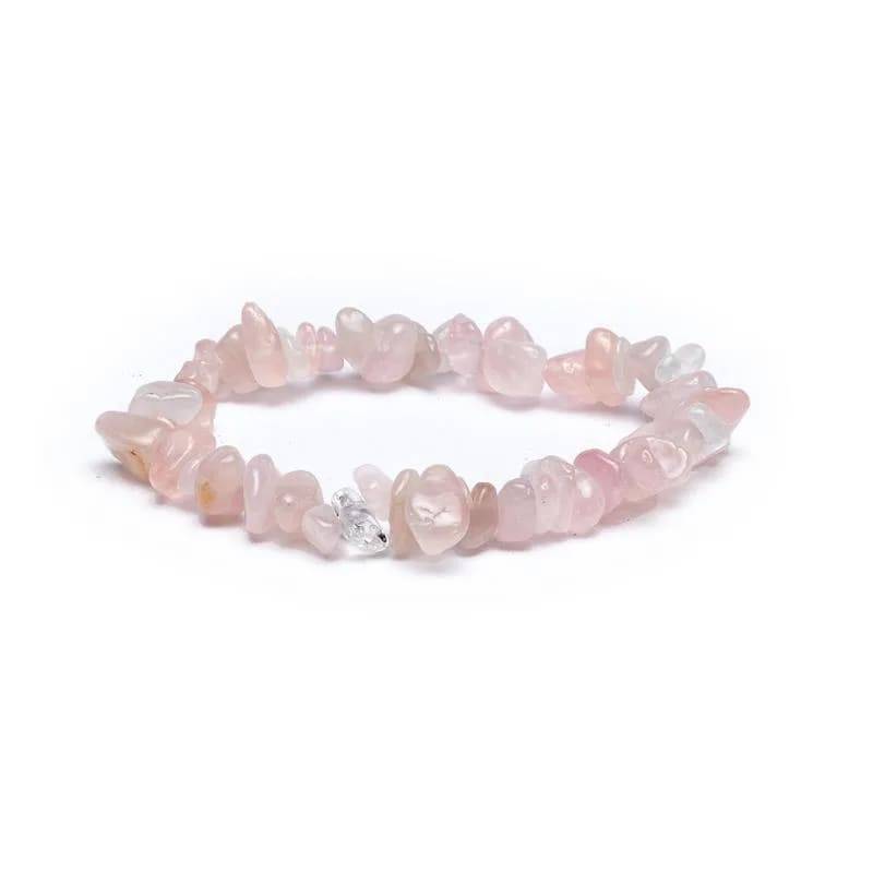 Rosenkvarts Krystalchips Armbånd - Harmoni, Kærlighed & Balance - Ring - Yogo & Yogini - Studiobuus