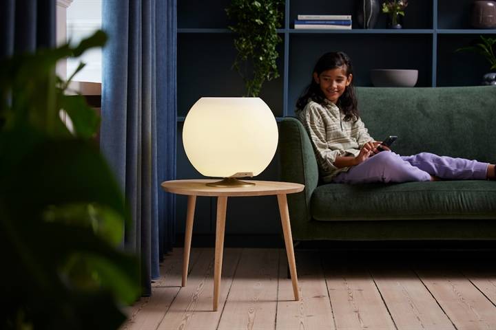 Sphere Led Lampe M/Højtaler & Drinks Køler, Børstet Sølv - Kooduu