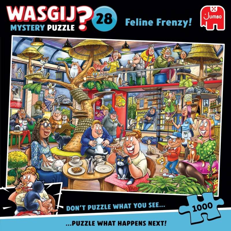 Puslespil Wasgij Mystery 28 Feline Frenzy! 1000 Brikker