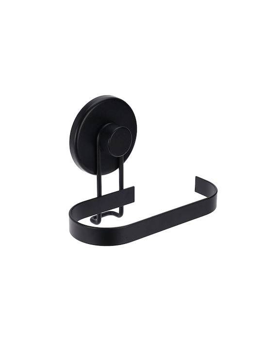 Toiletpapirholder I Metal Med Sugekop  Sort