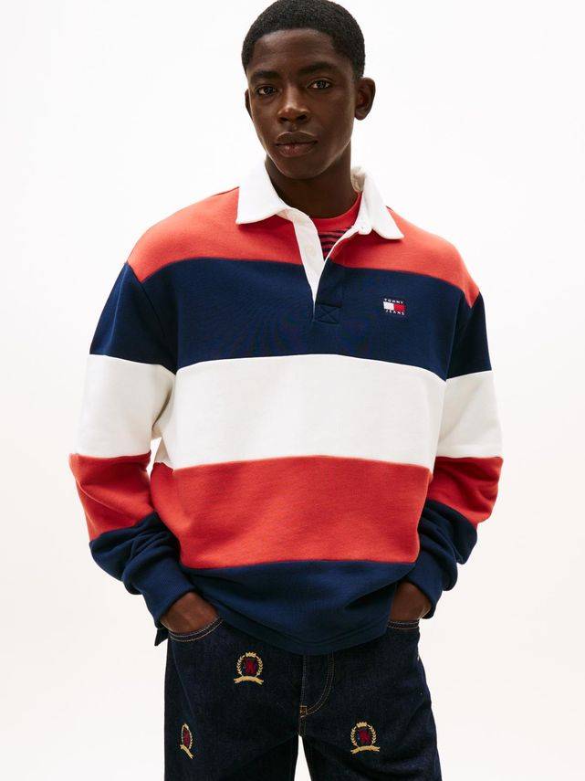 Tjm Rlx Badge Stripe Rugby - Tommy Jeans