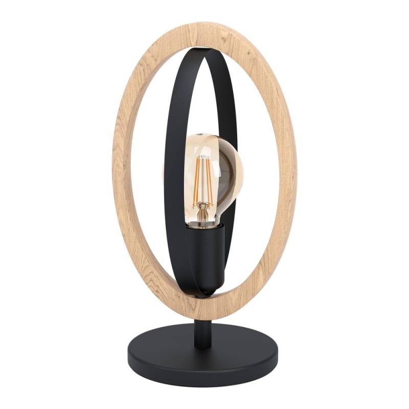 Outlet: Eglo Basildon Bordlampe Til E27 I Træ/Sort